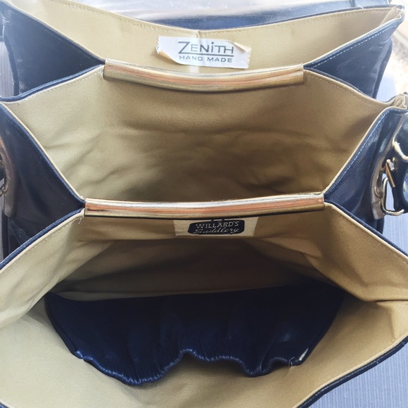 Vintage Handmade 50s Genuine Leather Handbag - Picture 3 of 4