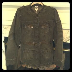 Military-Inspired Button Down Jacket Size Medium