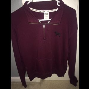 Burgundy PINK Quarter Zip