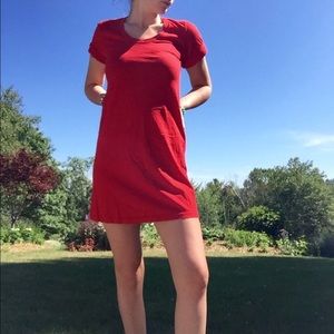 American Apparel red t-shirt dress.