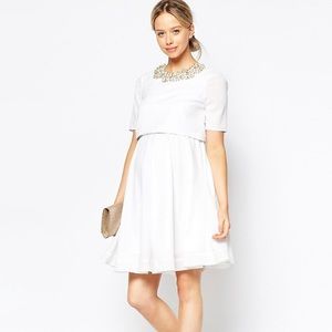 ASOS Maternity Embellished Collar Dress