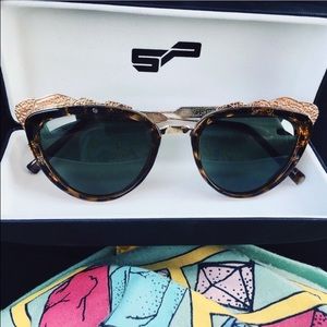 Spitfire Gold Tortoise Cat-eye Sunglasses