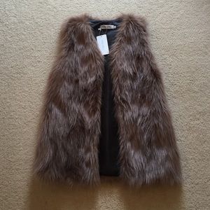 NWT faux fur vest