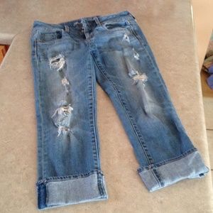American Eagle Outfitters capris with holes