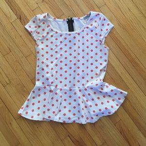 Polka dot peplum top!