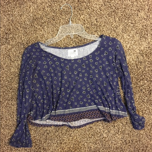 SUPER adorable purple crop top PACSUN LA Hearts