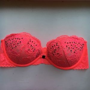 Victoria's Secret Neon Pink Strapless Bra