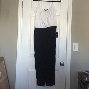 Express Size Small, black and white jumpsuit
