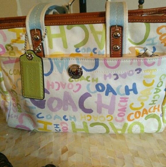 AUTHENTIC COACH COLORFUL SHOULDER BAG