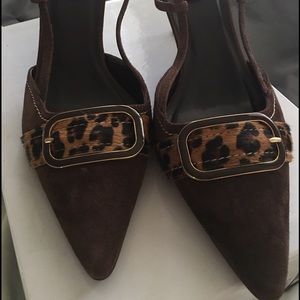 Alfani Dark brown/leopard print heels size 8.5