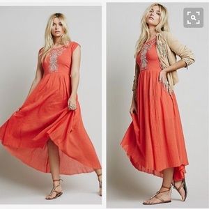 Free People Embroidered maxi dress