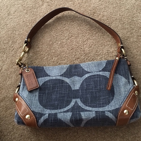 Authentic Coach Carly small denim purse
