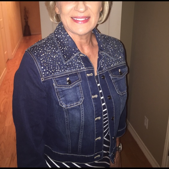 Chico's jacket- lots of bling on the yolk