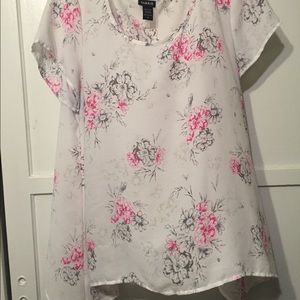 Floral Print Hi-Low Blouse