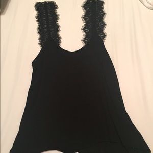 Sienna black lace strap cami size small