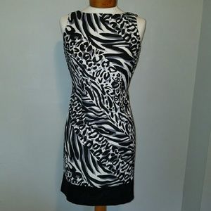 EUC AB Studio Sized 8 Zebra Striped Shift Dress