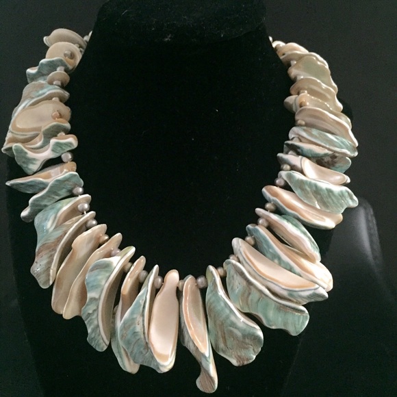 Jewelry - Pearl and Abalone Statement Necklace