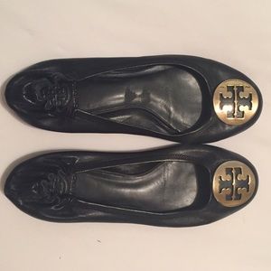 Tory Burch gold emblem flats size 8.5