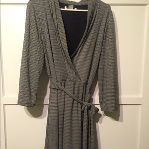 Pleated neckline office Dress