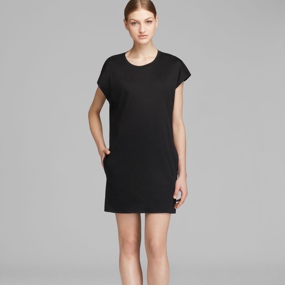 Helmut Lang Quell Jersey T-Shirt Dress in Black