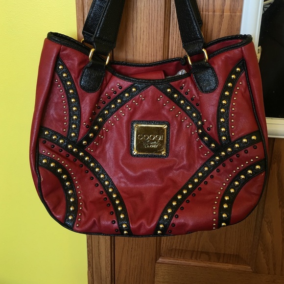 Red studded COOGI purse