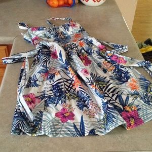 Tropical print dress