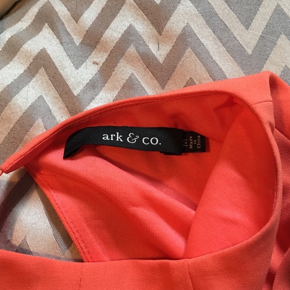 Coral Cocktail Dress with Front Slit in front - Picture 3 of 3