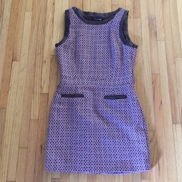 Pleather and tweed dress
