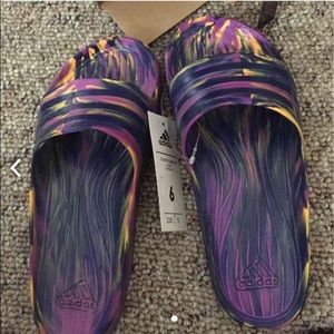 BRAND NEW!!! Multi colored Adidas flip flops