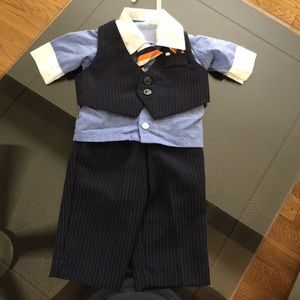 Baby Happy Fella 0/3 mo Pin Striped 4-Piece Suit