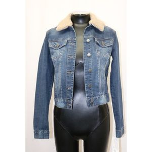 Madison Jules Faux Shearling Denim Jacket Piper