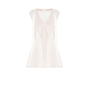 Herve Leger Ksenia Pointelle Crochet Fringe Dress