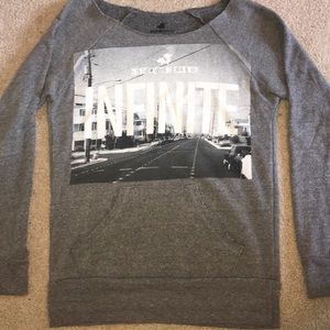 off the shoulder sweat shirt