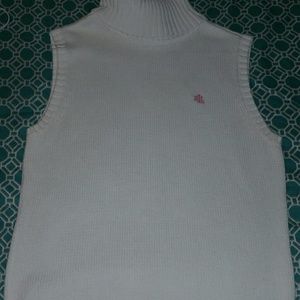 White Ralph Lauren sleeveless turtle neck sweater