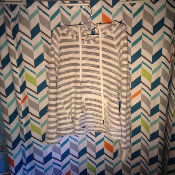 Boho stripped and lace sweatshirt