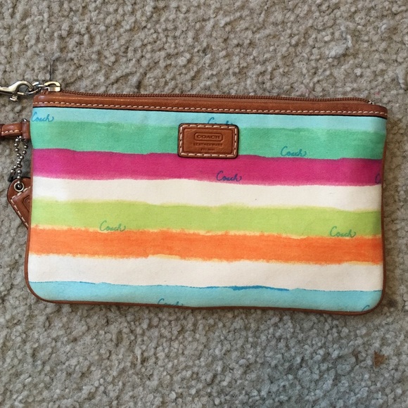 Colorful coach wristlet