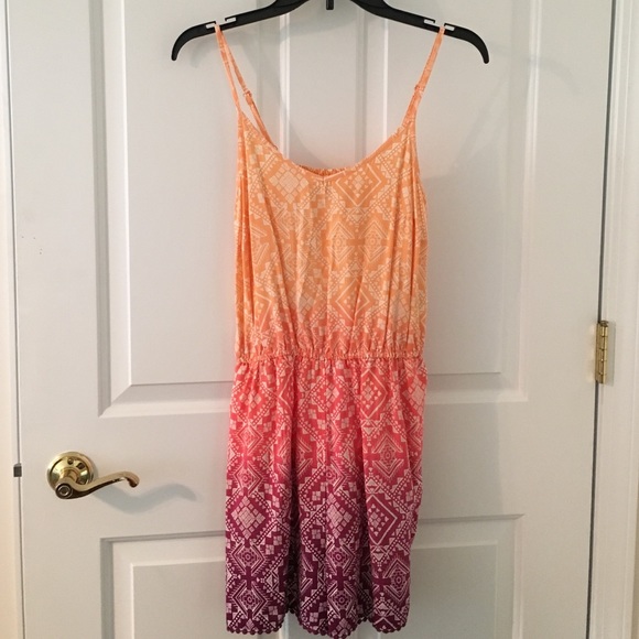 Orange/purple Aztec romper