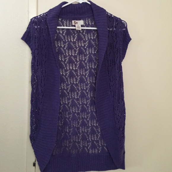 Purple crochet cardigan