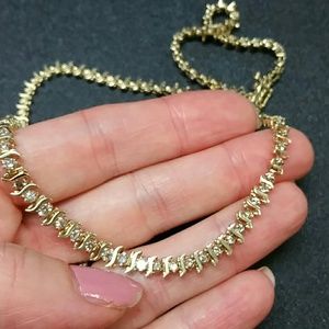 10k Gold Diamond Tennis Necklace 16 3/4"