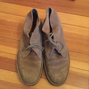 Taupe leather desert boots Clarks