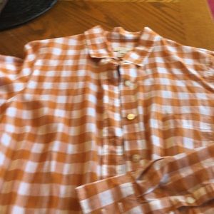 Checked, long-sleeve blouse