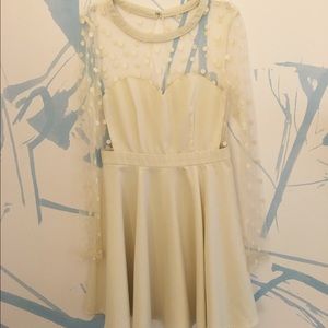 Urban Outfitters Cream Dotted Dress