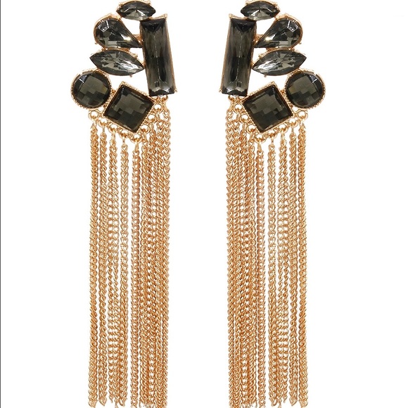 Stone Tassel Drop Earrings