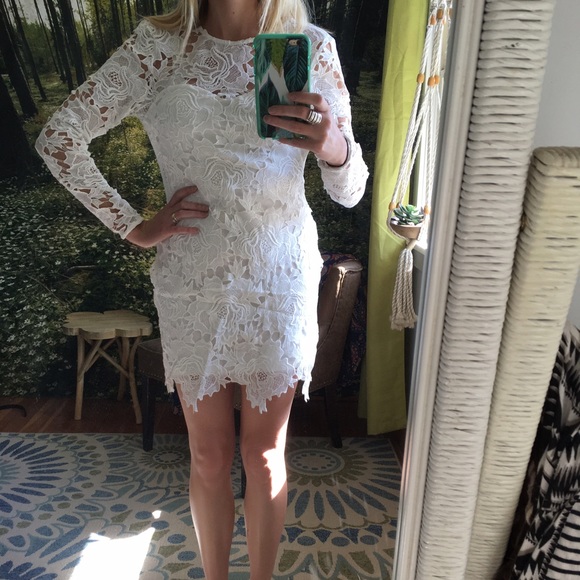 Nasty Gal White lace dress