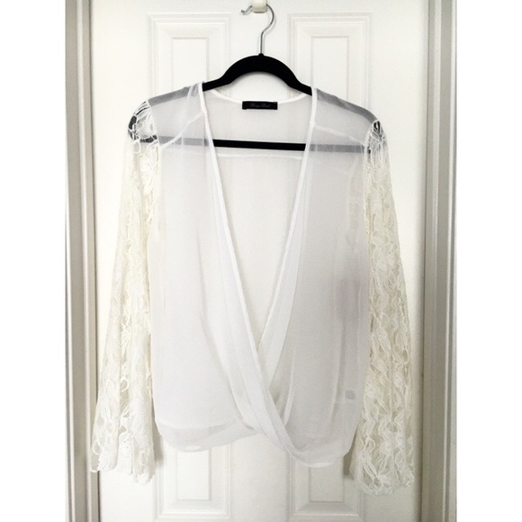 Honey Punch Sheer White Top - Picture 1 of 2