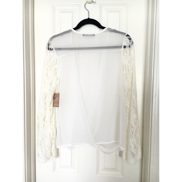 Honey Punch Sheer White Top - Picture 2 of 2