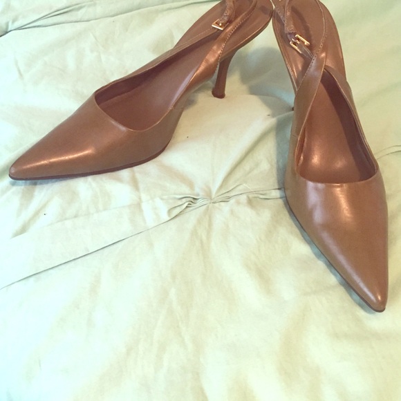 Olive green sling-back heels by Cato size 9