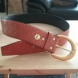 Women's  L brown faux leather belt
