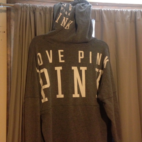 grey PINK Victoria Secret swearshirt