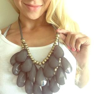 Free shipping! Teardrop gray necklace💦✨